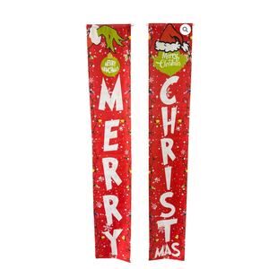 Grinch Christmas Porch Banners – “Merry Grinchmas / Merry Christmas” Red  Decor